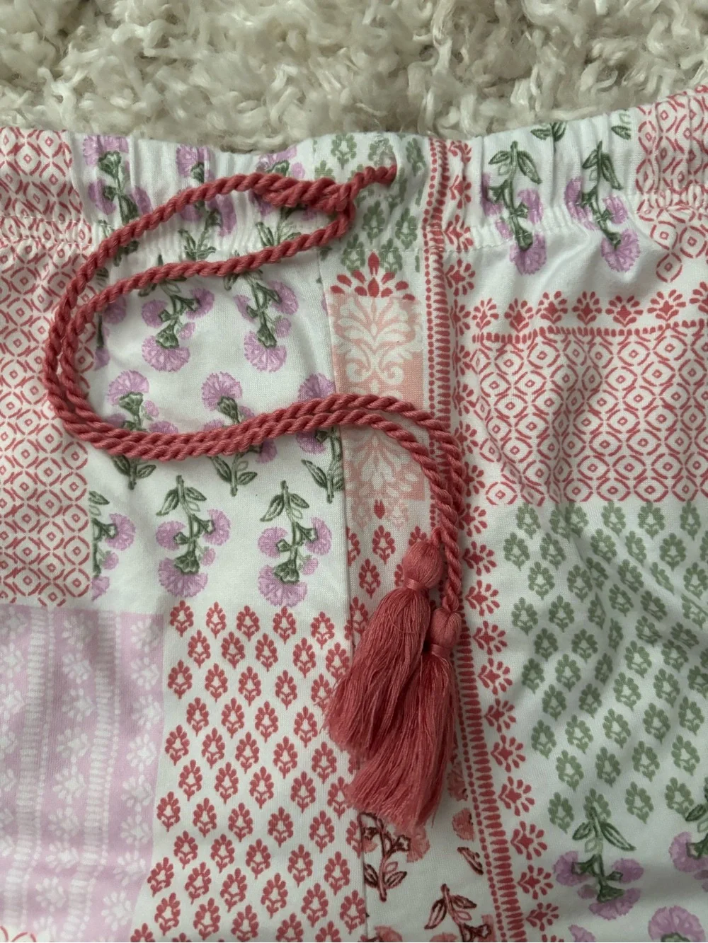 Laura Ashley Pink Patchwork Floral Short Pajama Set